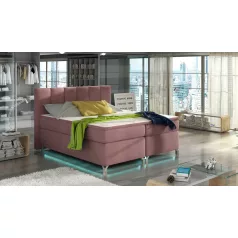   Basilio 160X200, Ledes Boxspring ágy, Rózsaszín, Matt bársony 63
