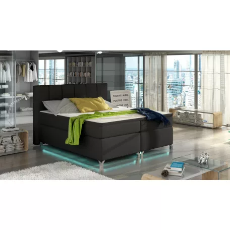 Basilio 180X200, Ledes Boxspring ágy, Fekete, Lágy 11