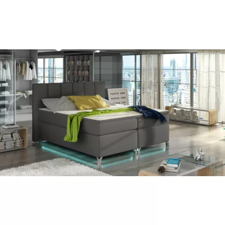 Basilio 180X200, Ledes Boxspring ágy, Szürke, Lágy 29