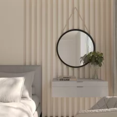 Grace kerek tükör kötélen 60cm tükör, fekete