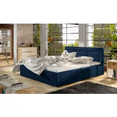 Belluno 160x200 fa keretes ágy  sötétkék