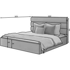 Caramel 200x200 fa keretes ágy  sötétbarna