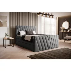 Candice 140x200 boxspring ágy  szürke
