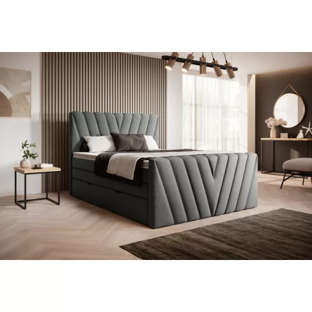 Candice 140x200 boxspring ágy  szürke