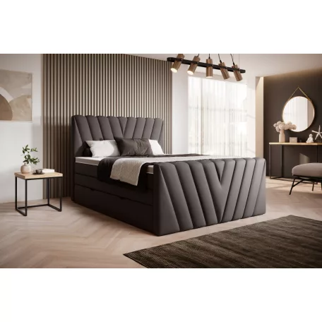 Candice 140x200 boxspring ágy  sötétbarna