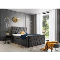 Candice 140x200 boxspring ágy  sötétszürke