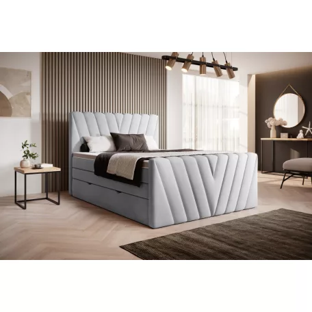 Candice 140x200 boxspring ágy  szürke