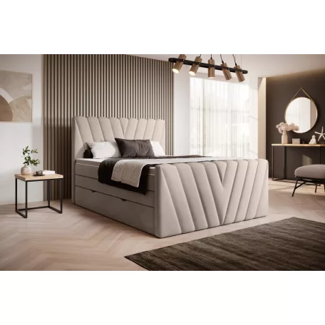 Candice 140x200 boxspring ágy  bézs