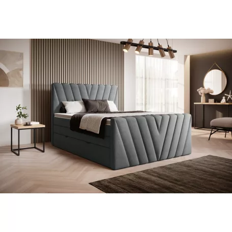 Candice 160x200 boxspring ágy  sötétszürke