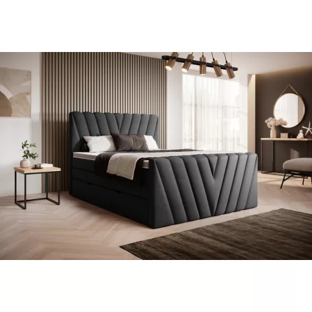 Candice 180x200 boxspring ágy  fekete