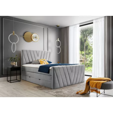 Candice 180x200 boxspring ágy  szürke