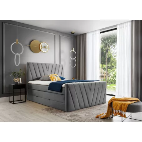 Candice 180x200 boxspring ágy  szürke