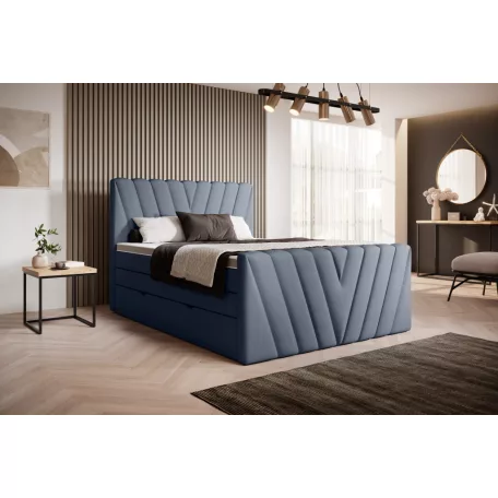 Candice 180x200 boxspring ágy  sötétkék