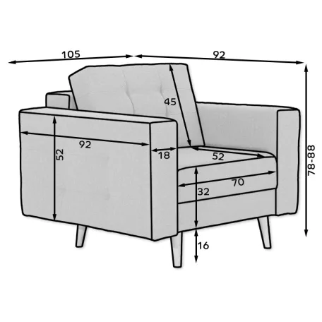 Asgard 1f fotel, sötétkék