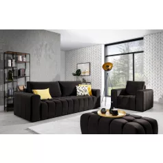Lazaro 3+1+puf lounge ülőgarnitúra szett, sötétbarna