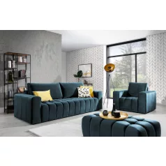 Lazaro 3+1+puf lounge ülőgarnitúra szett, sötétkék