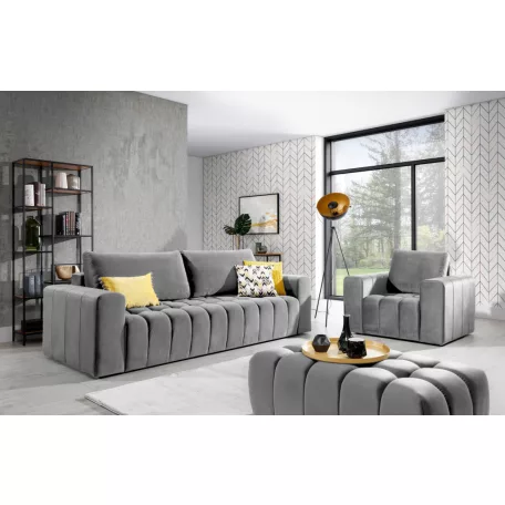 Lazaro 3+1+puf lounge ülőgarnitúra szett, szürke