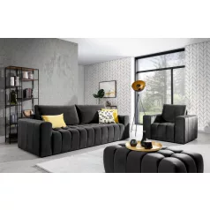Lazaro 3+1+puf lounge ülőgarnitúra szett, sötétszürke