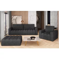 Lazaro 3+1+puf lounge ülőgarnitúra szett, sötétszürke