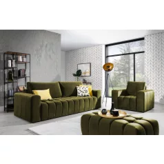 Lazaro 3+1+puf lounge ülőgarnitúra szett, zöld