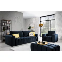 Lazaro 3+1+puf lounge ülőgarnitúra szett, sötétkék