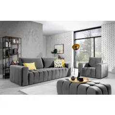 Lazaro 3+1+puf lounge ülőgarnitúra szett, szürke