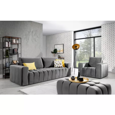 Lazaro 3+1+puf lounge ülőgarnitúra szett, szürke