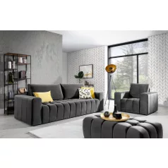 Lazaro 3+1+puf lounge ülőgarnitúra szett, sötétszürke
