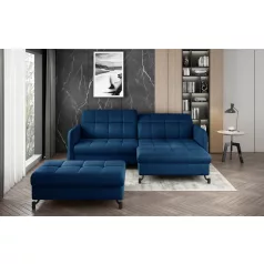   Corner lorelle+ pouf lounge ülőgarnitúra szett, sötétkék, jobb
