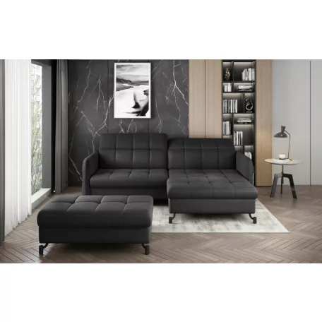 Corner lorelle+ pouf lounge ülőgarnitúra szett, sötétszürke, jobb
