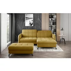   Corner lorelle+ pouf lounge ülőgarnitúra szett, sárga, jobb