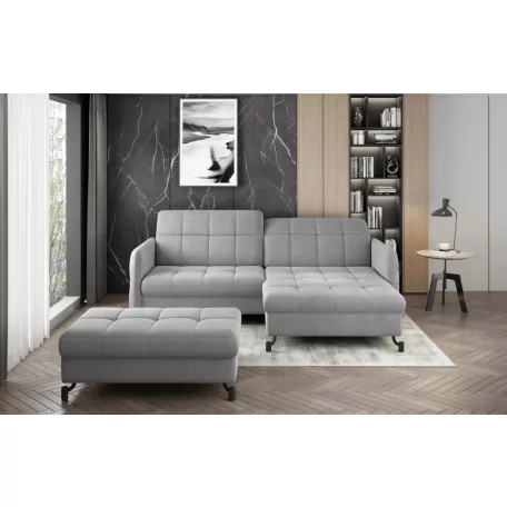 Corner lorelle+ pouf lounge ülőgarnitúra szett, szürke, jobb