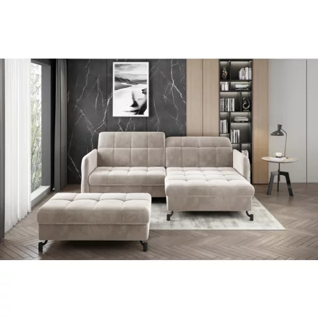 Corner lorelle+ pouf lounge ülőgarnitúra szett, bézs, jobb