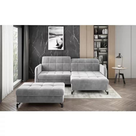 Corner lorelle+ pouf lounge ülőgarnitúra szett, szürke, jobb
