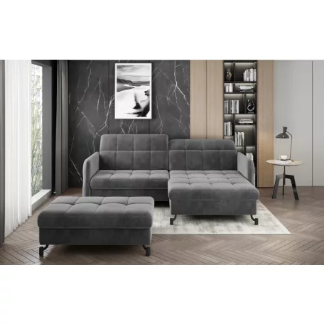 Corner lorelle+ pouf lounge ülőgarnitúra szett, sötétszürke, jobb