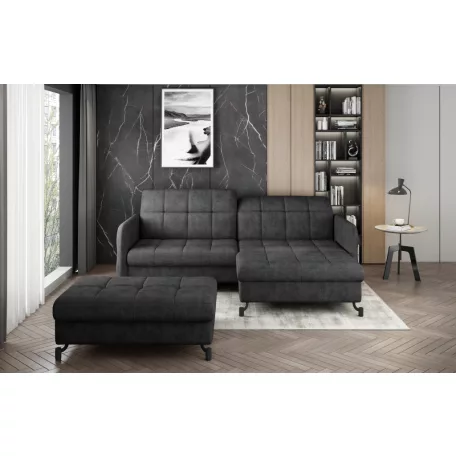 Corner lorelle+ pouf lounge ülőgarnitúra szett, sötétszürke, jobb