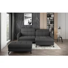   Corner lorelle+ pouf lounge ülőgarnitúra szett, sötétszürke, jobb