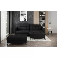   Corner lorelle+ pouf lounge ülőgarnitúra szett, fekete, jobb