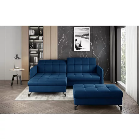 Corner lorelle+ pouf lounge ülőgarnitúra szett, sötétkék, bal