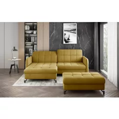  Corner lorelle+ pouf lounge ülőgarnitúra szett, sárga, bal
