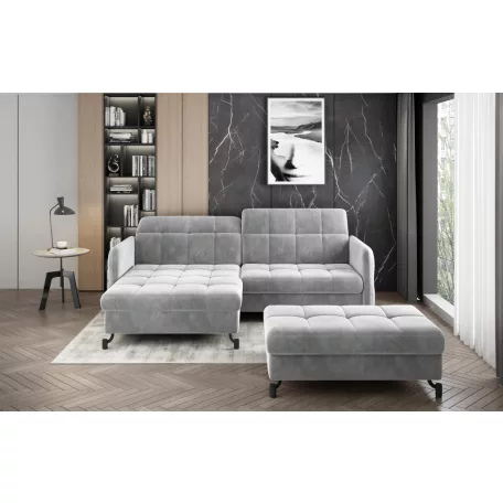 Corner lorelle+ pouf lounge ülőgarnitúra szett, szürke, bal