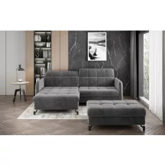   Corner lorelle+ pouf lounge ülőgarnitúra szett, sötétszürke, bal