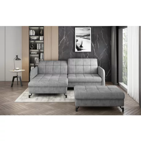 Corner lorelle+ pouf lounge ülőgarnitúra szett, szürke, bal