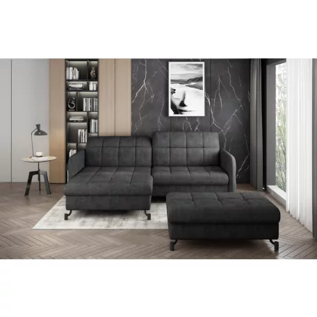 Corner lorelle+ pouf lounge ülőgarnitúra szett, sötétszürke, bal