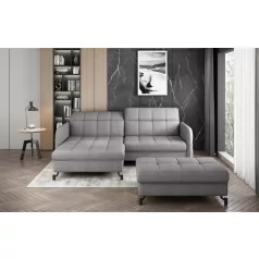   Corner lorelle+ pouf lounge ülőgarnitúra szett, szürke, bal