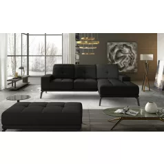 Corner torrense + pouf ülőgarnitúra szett, fekete, jobb