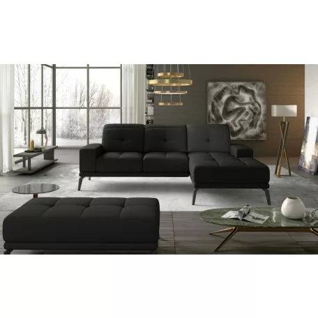 Corner torrense + pouf ülőgarnitúra szett, fekete, jobb