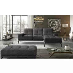 Corner torrense + pouf ülőgarnitúra szett, fekete, jobb