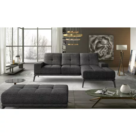 Corner torrense + pouf ülőgarnitúra szett, fekete, jobb