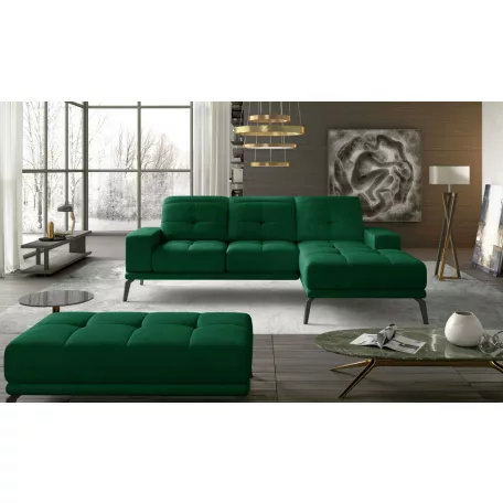 Corner torrense + pouf ülőgarnitúra szett, sötétzöld, jobb